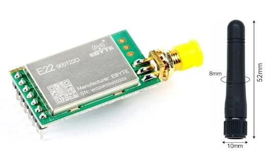 LoRa radio transceiver module for Meshtastic mesh network data transmission