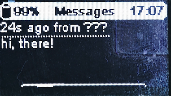 Meshtastic receiving test message on oled screen