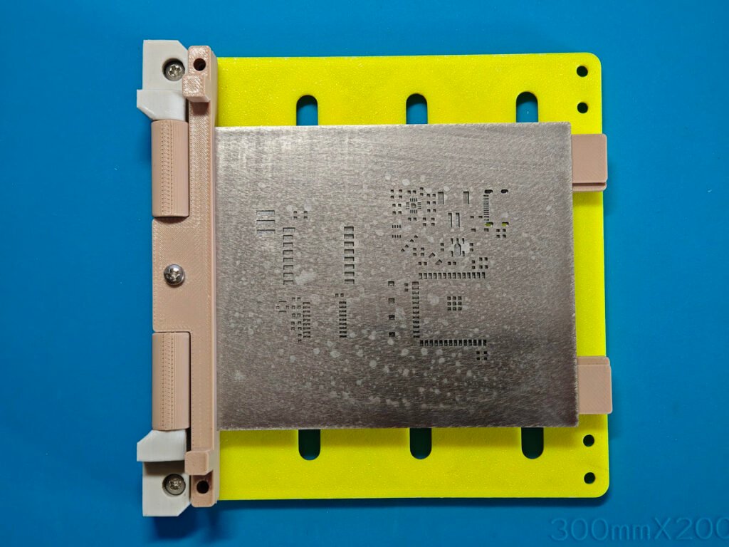 Using PCB stencil to apply solder paste on Meshtastic PCB