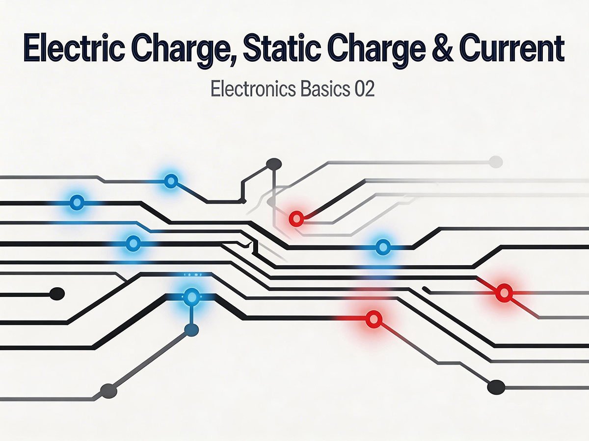 an illustration showing pcb trace, with blue circles representing current and red circles representing static charge