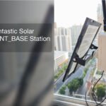 a solar meshtastic CLIENT_BASE Station deployed on balcony rail