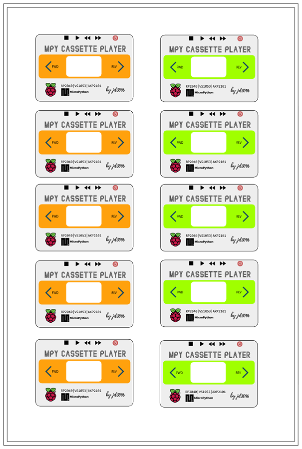 MPY Cassette Player V4 custom acrylic panel designs (Macaron/EVA theme) by jd3096
