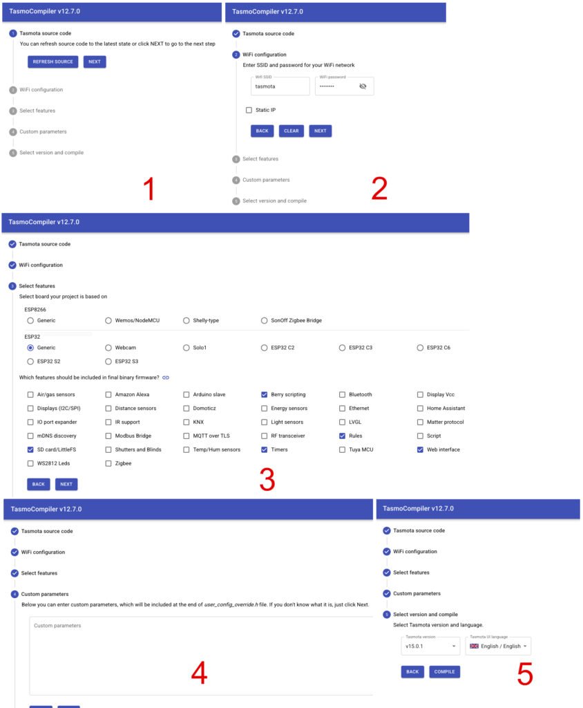 5 steps for compiling your own tasmota firmware