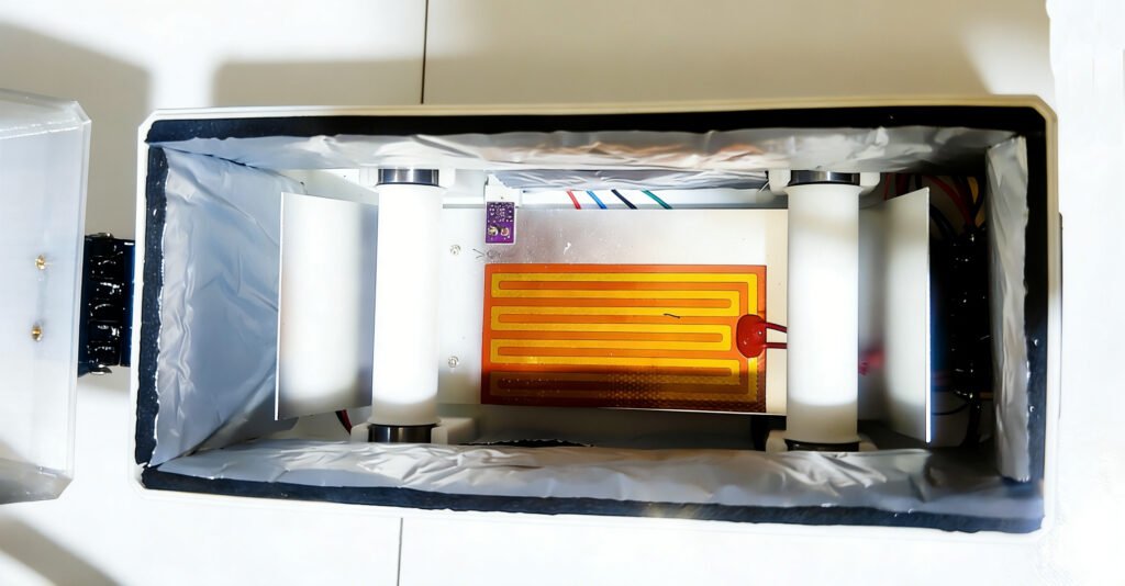 Heat insulation material lining on the wall of the enclosure