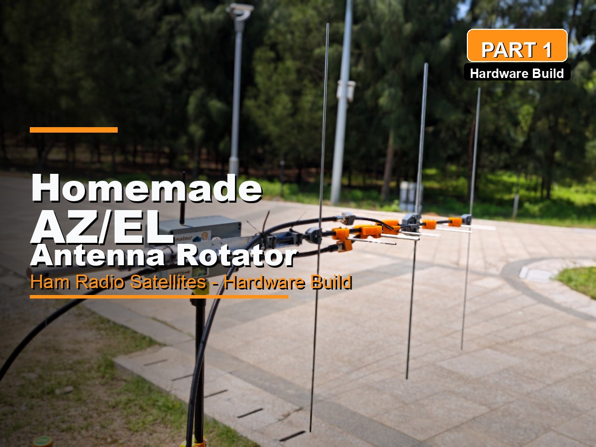 Homemade AZ/EL antenna rotator with U5V3 cross yagi for ham radio satellite communication