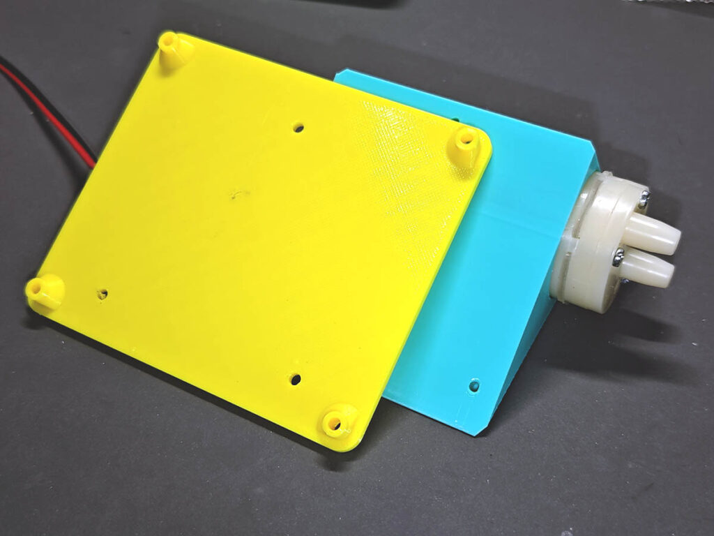 PlantLab pump holder and rear stand parts before final case assembly