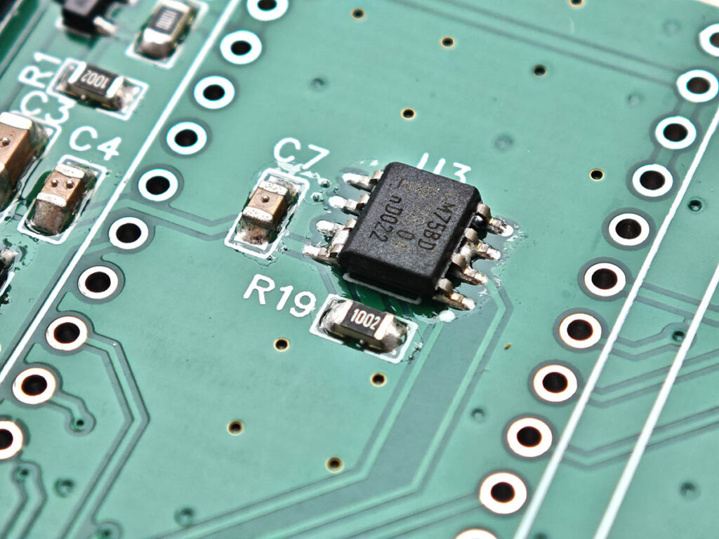 Close-up inspection of PlantLab SMD IC solder joints after reflow
